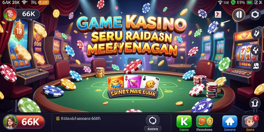 Tampilan gameplay Kasino yang mengasyikkan di aplikasi 66K.