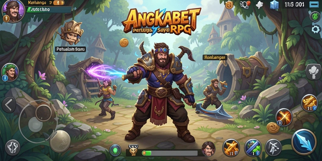 Screenshot utama ANGKABET menampilkan aksi pertarungan seru di dunia RPG.