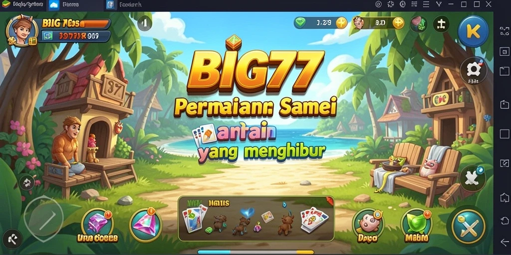 Screenshot menunjukkan aksi seru dalam permainan BIG77 yang penuh warna.
