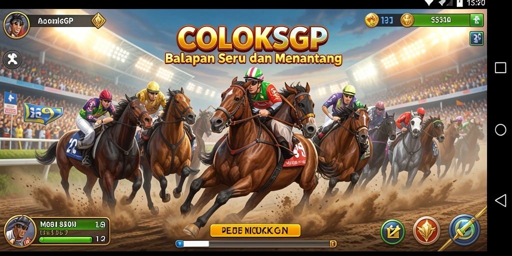 Tampilan menarik dari gameplay balapan COLOKSGP yang seru dan menantang.