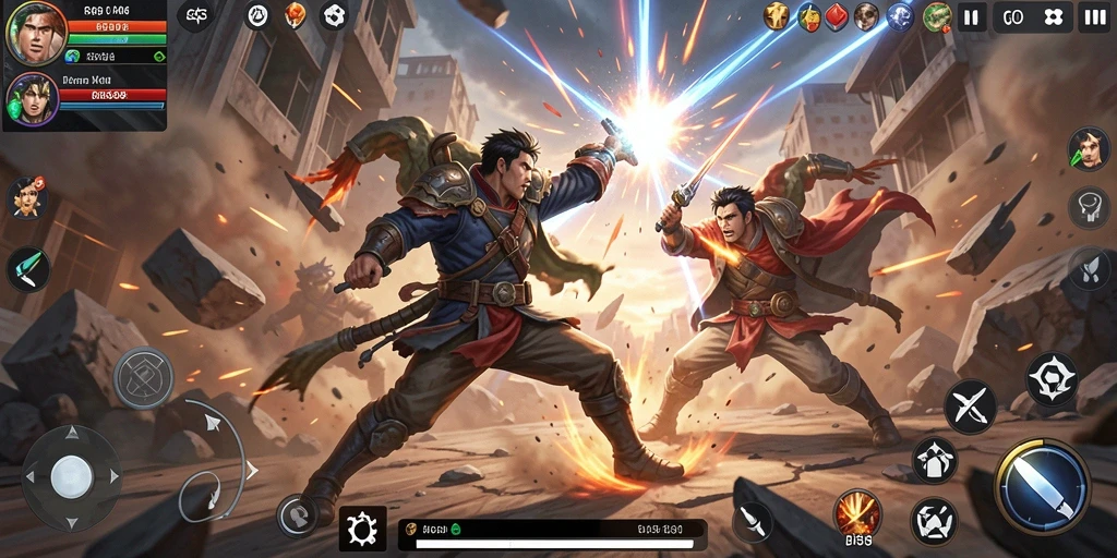 Screenshot gameplay G668 dengan aksi pertarungan yang seru.