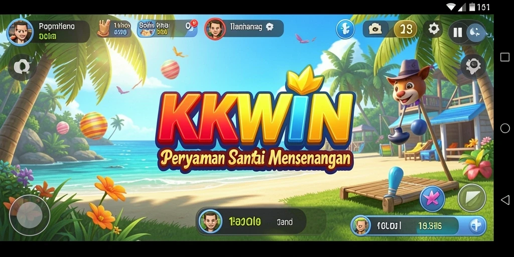 Tampilan gameplay KKWIN yang cerah dan menghibur.