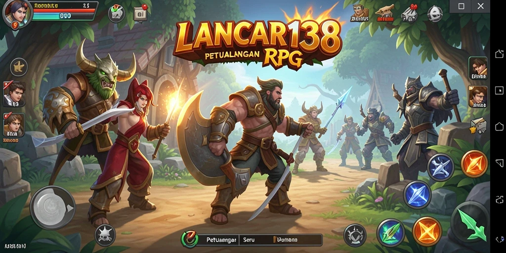 Screenshot gameplay <strong>LANCAR138</strong> yang menampilkan aksi seru dalam pertarungan RPG.