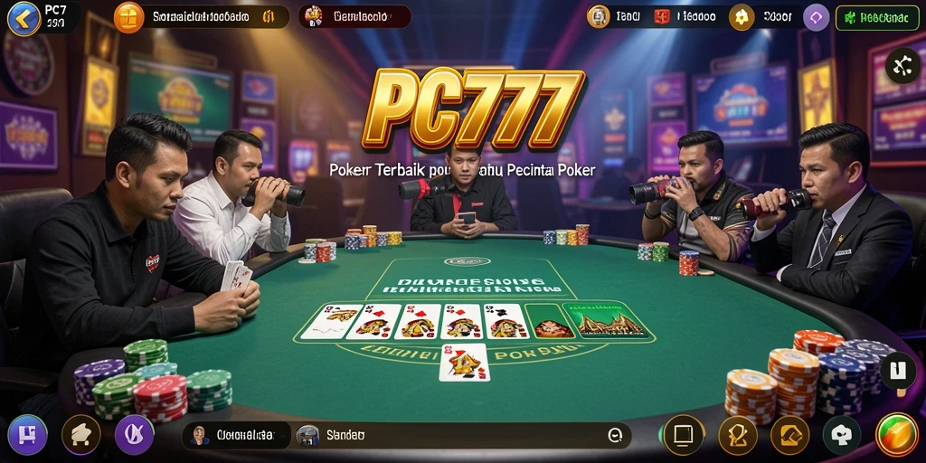 Gameplay seru di PC777 menunjukkan suasana poker yang mendebarkan.