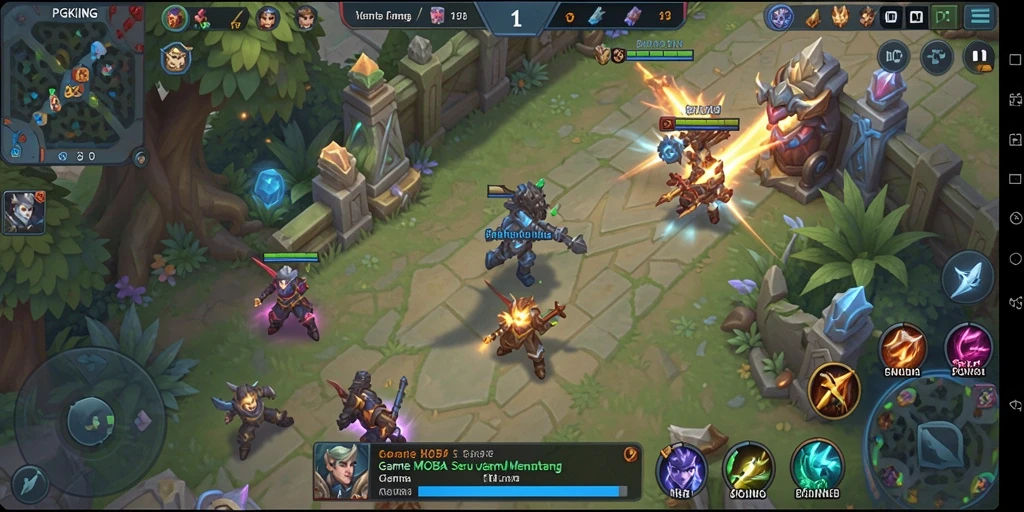 Tampilan gameplay PGKING menampilkan karakter beraksi dalam pertarungan seru.