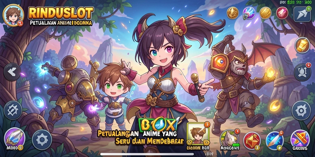 Tampilan gameplay RINDUSLOT yang penuh aksi dan warna.