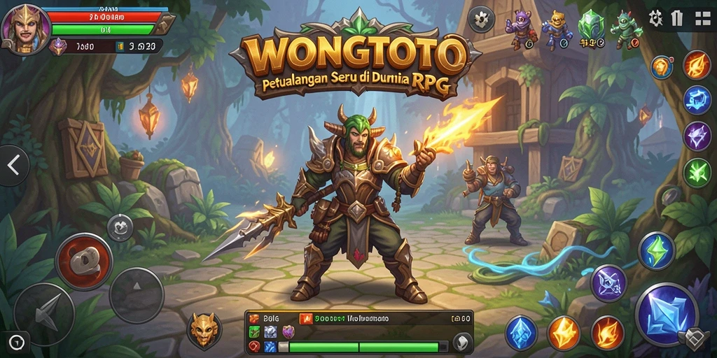 Tampilan gameplay RPG yang mendebarkan dalam WONGTOTO.