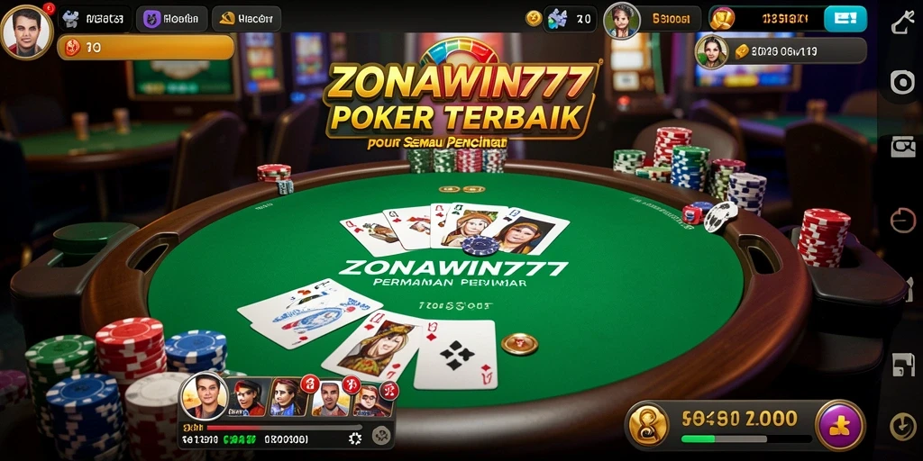 Tampilan gameplay epik di ZONAWIN777 saat bermain Poker.